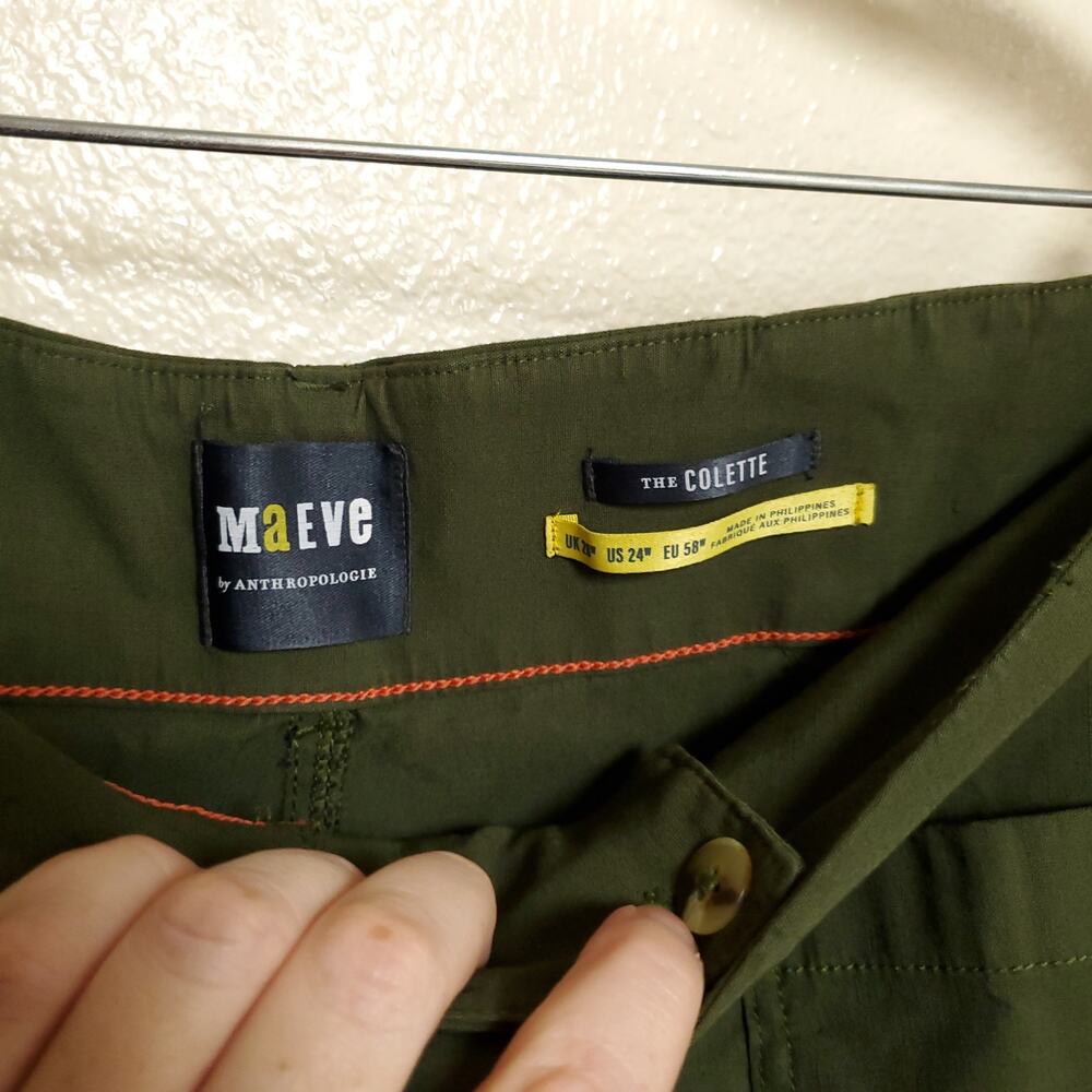 ANTHROPOLOGIE Plus Military Green Colette Linen Blend Wide Leg Pants Sz 24W - Picture 6 of 12